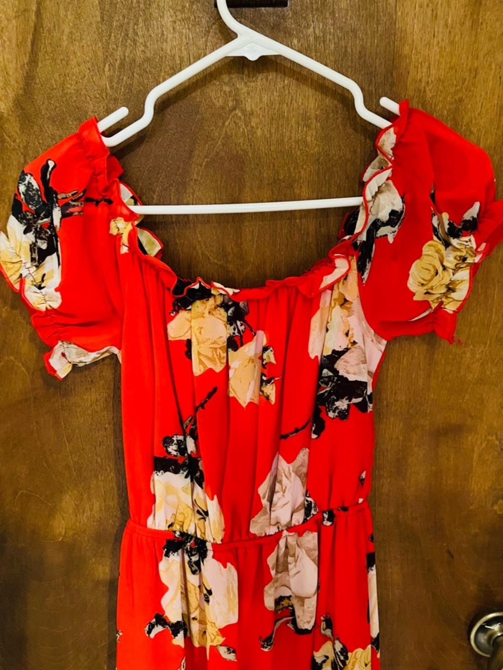 NWT rue21 Red Floral Ruffle Dress - Picture 4 of 5